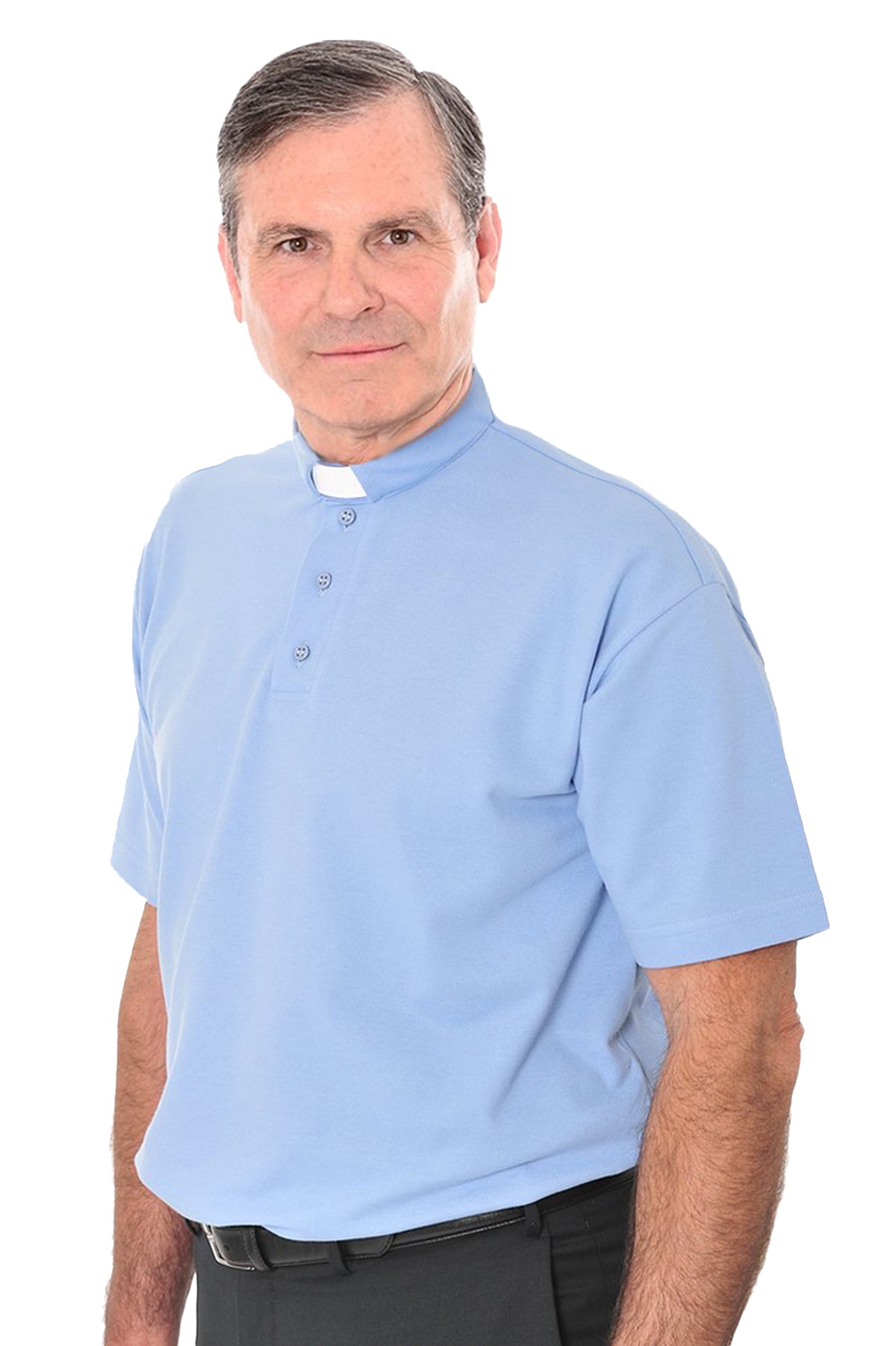 Mens Clerical Polo Shirt - Light Blue
