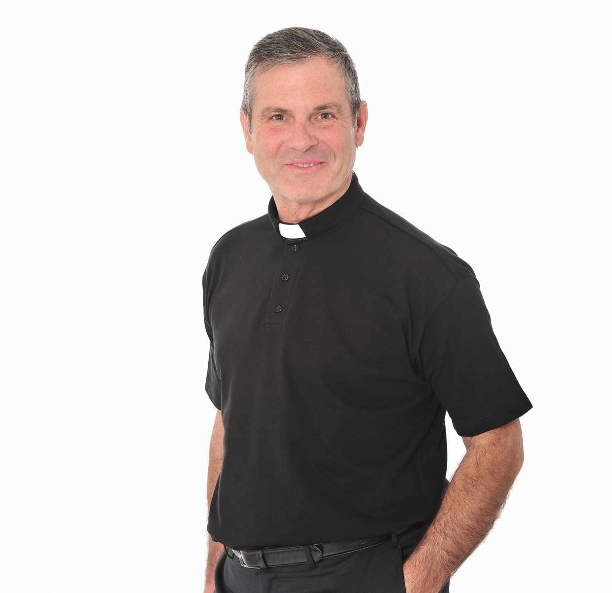 Mens Clerical Polo Shirt - Black