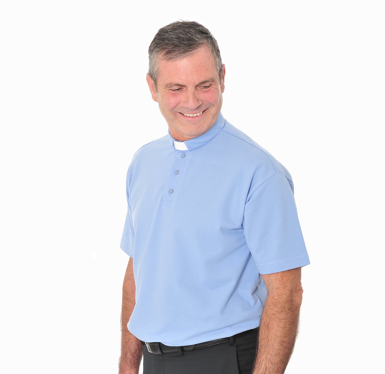 Mens Clerical Polo Shirt - Light Blue
