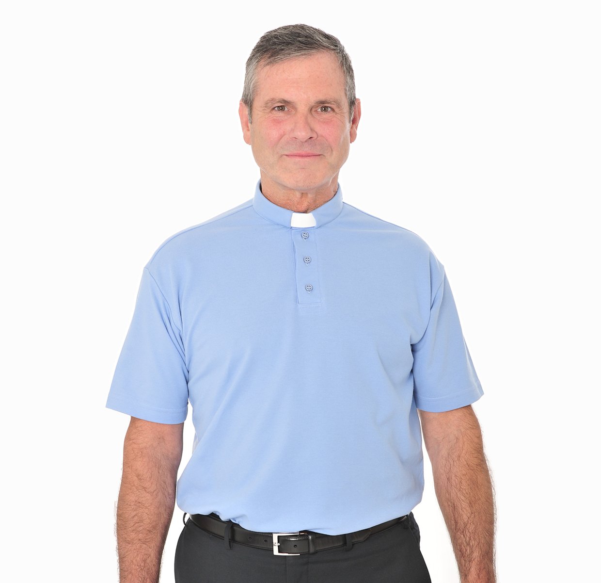 Mens Clerical Polo Shirt - Light Blue