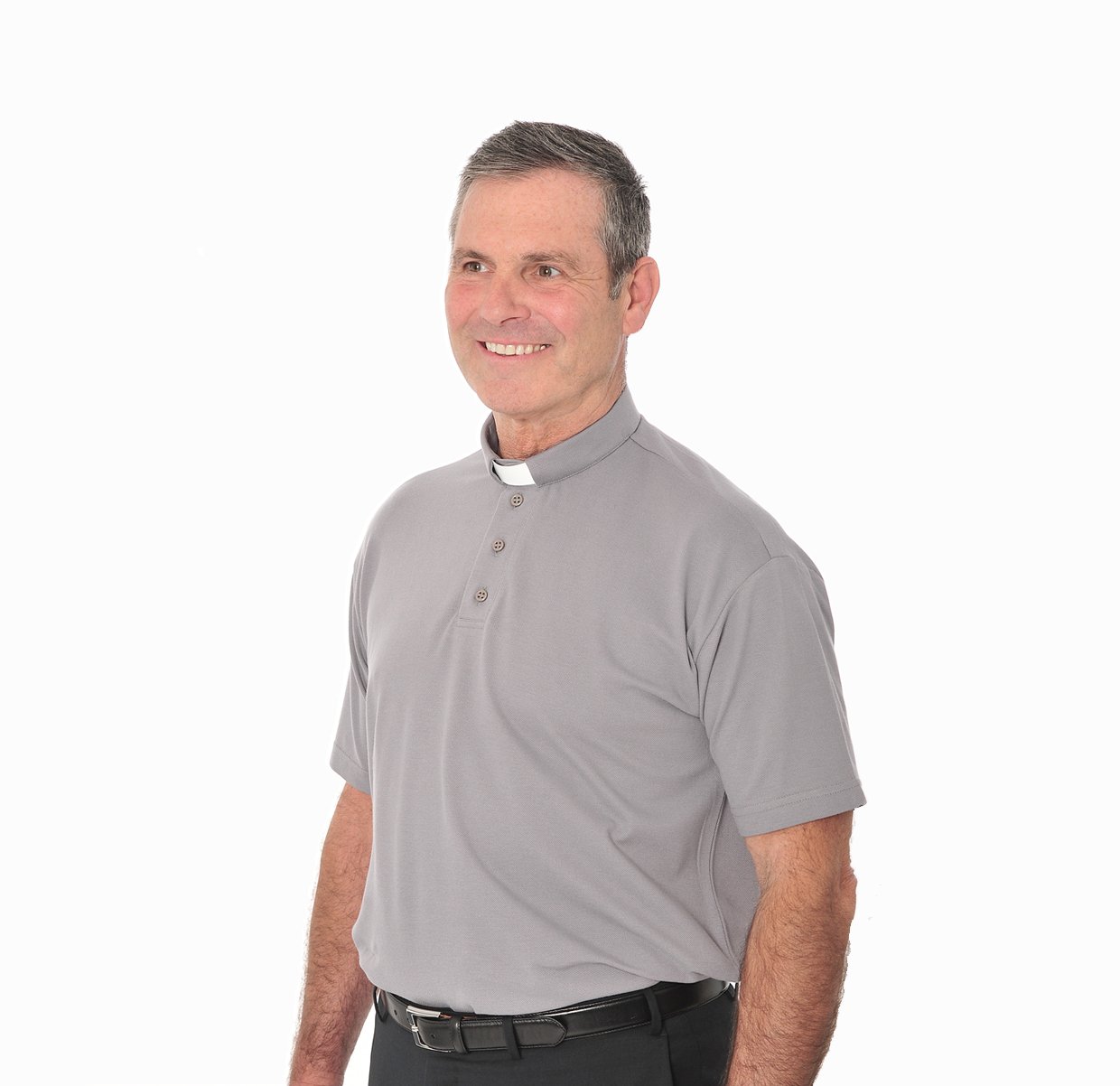 Mens Clerical Polo Shirt - Grey