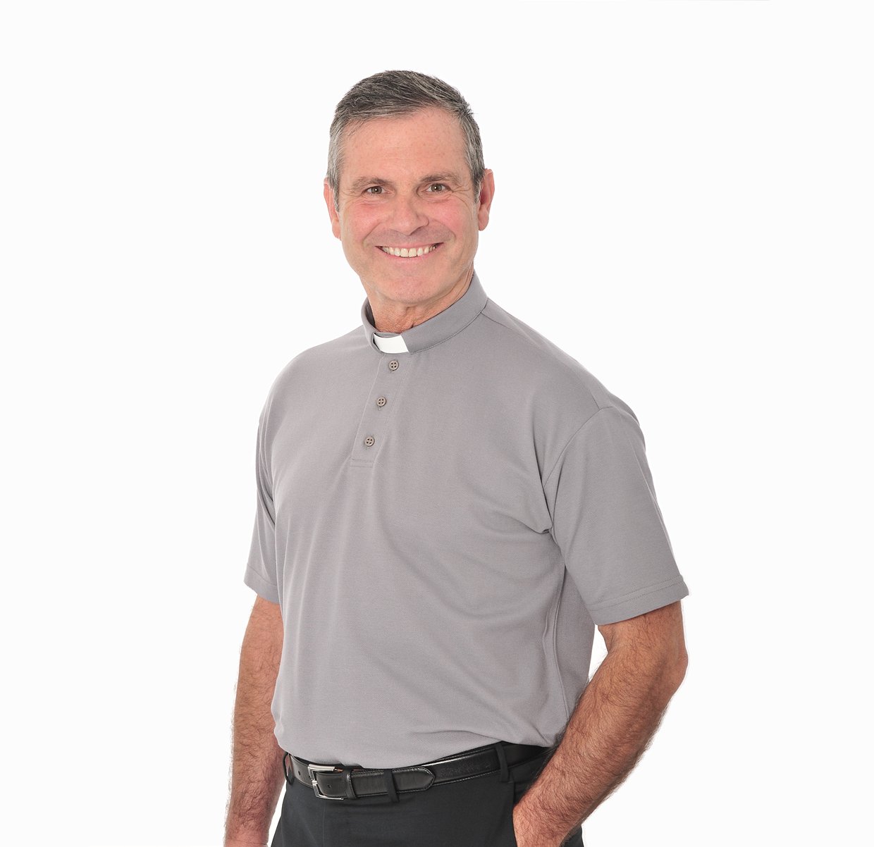 Mens Clerical Polo Shirt - Grey