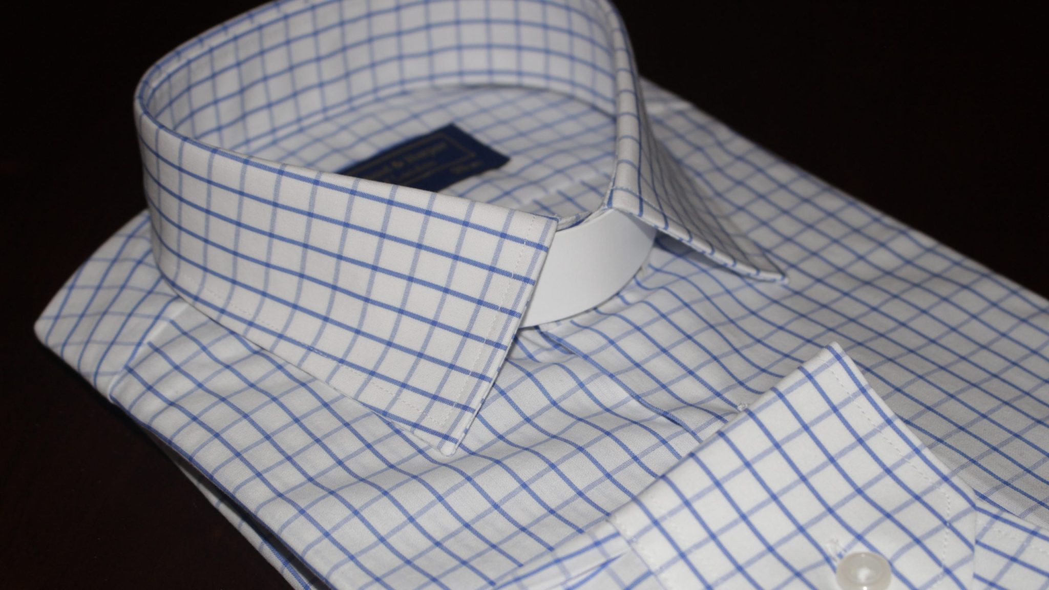 Blue Grid Check Clerical Clip-in Shirt