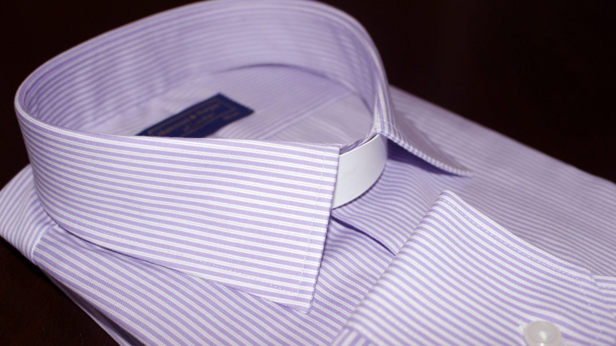 Lilac Bengal Stripe Clerical Clip-in Shirt