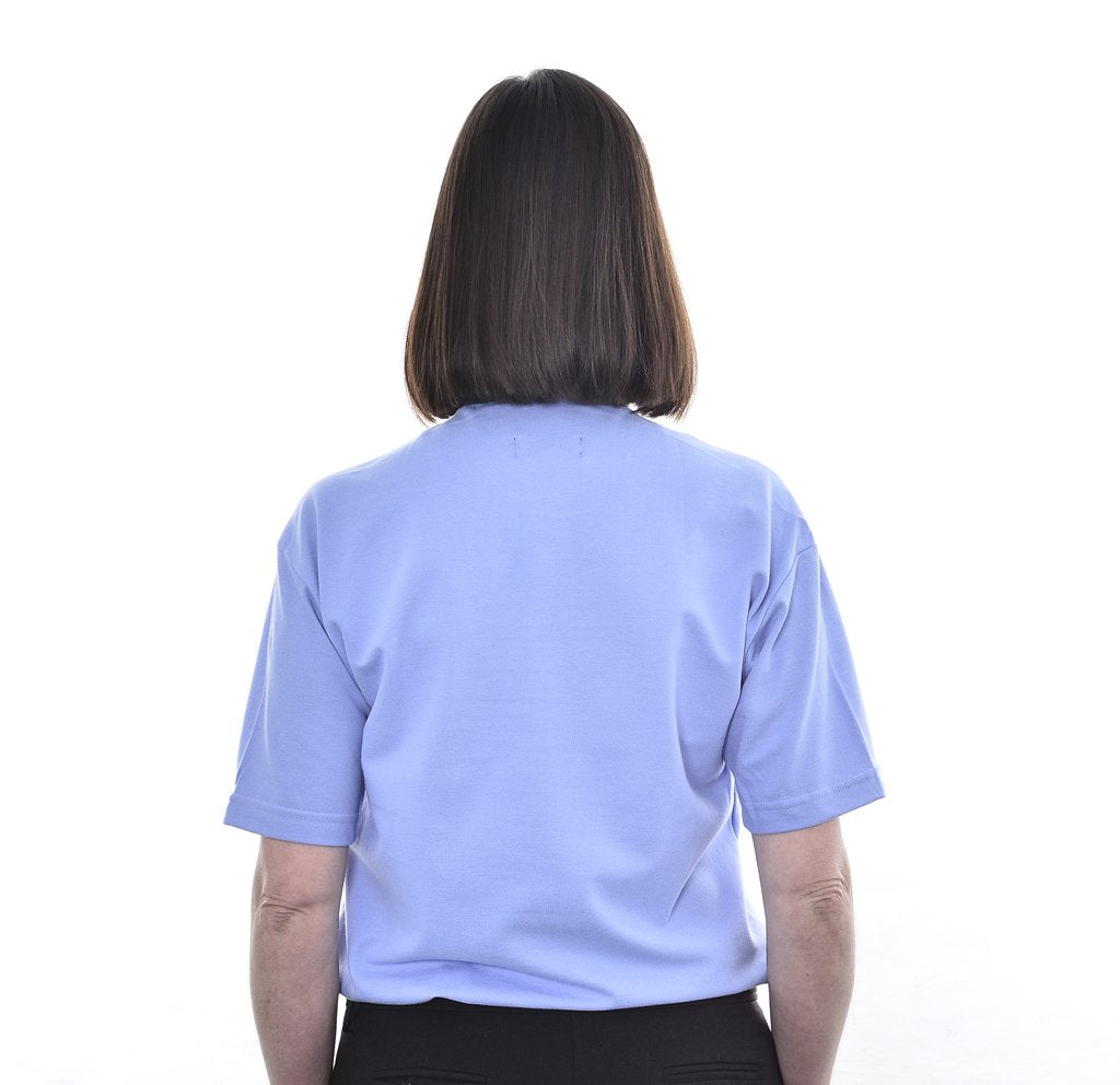 Womens Clerical Polo Shirt - Light Blue