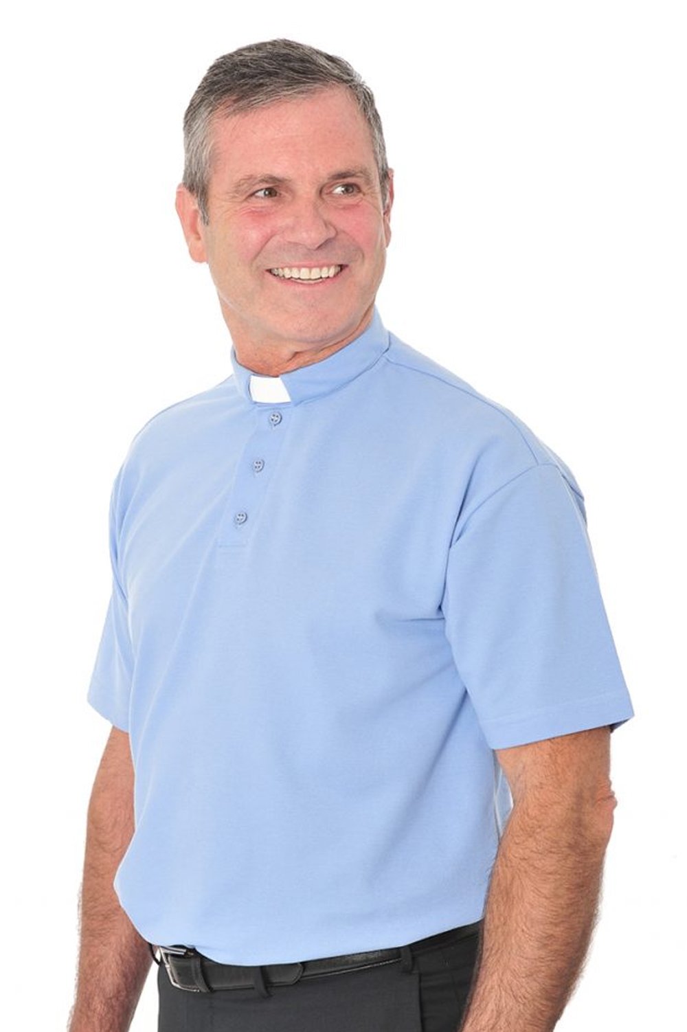 Mens Clerical Polo Shirt - Light Blue
