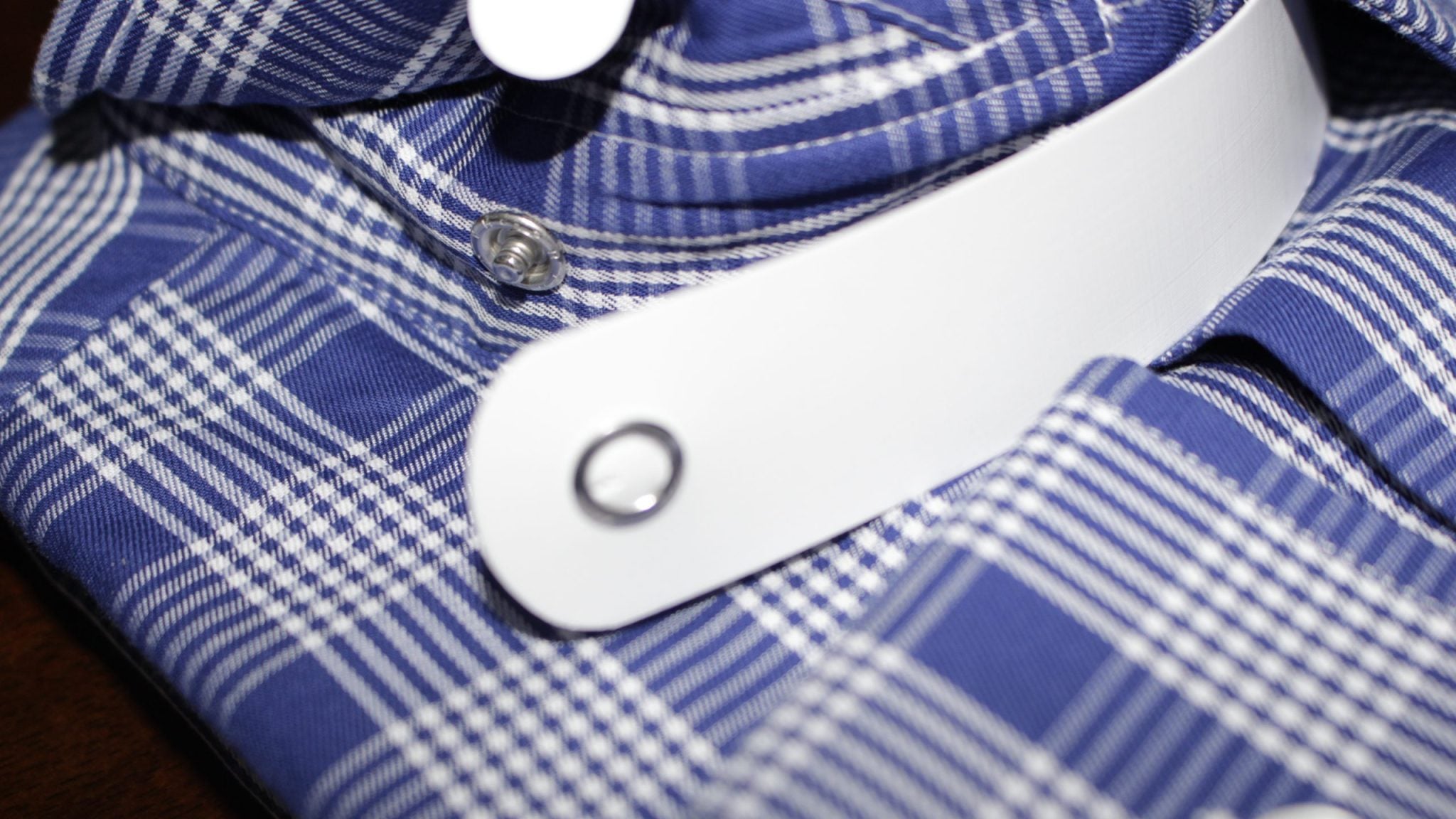 Navy Check Clerical Clip-in Shirt