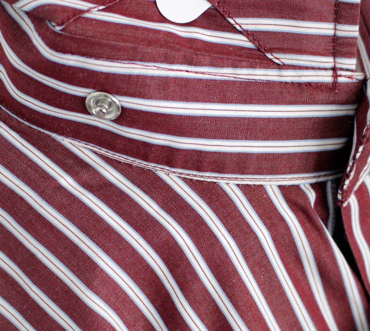 Dark Red Stripe Clerical Clip-in Shirt