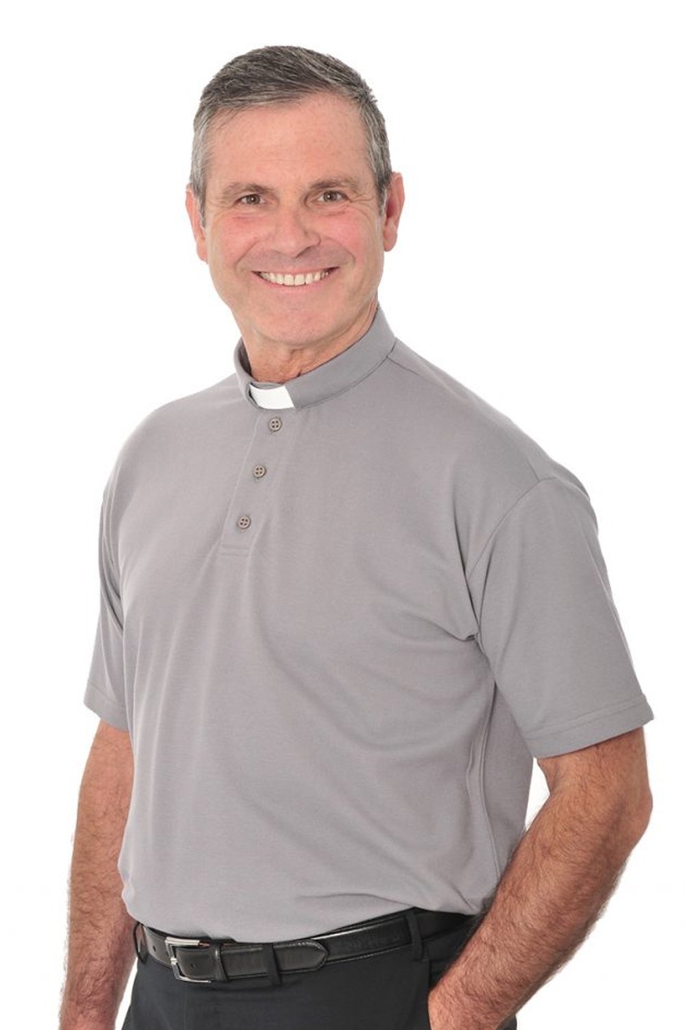 Mens Clerical Polo Shirt - Grey