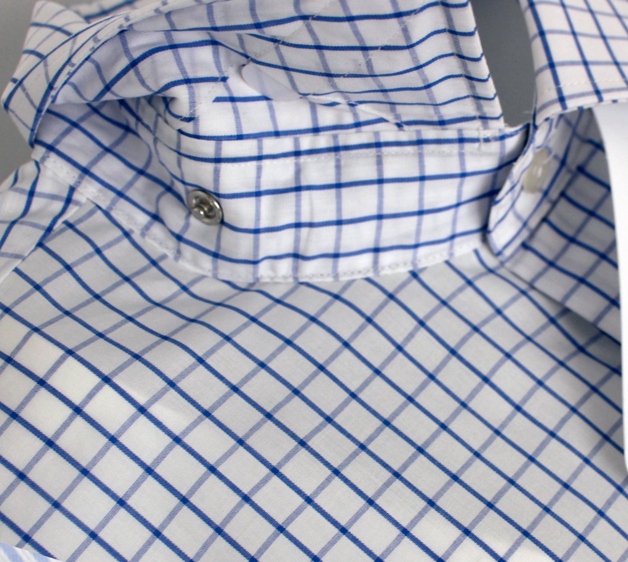 Blue Grid Check Clerical Clip-in Shirt