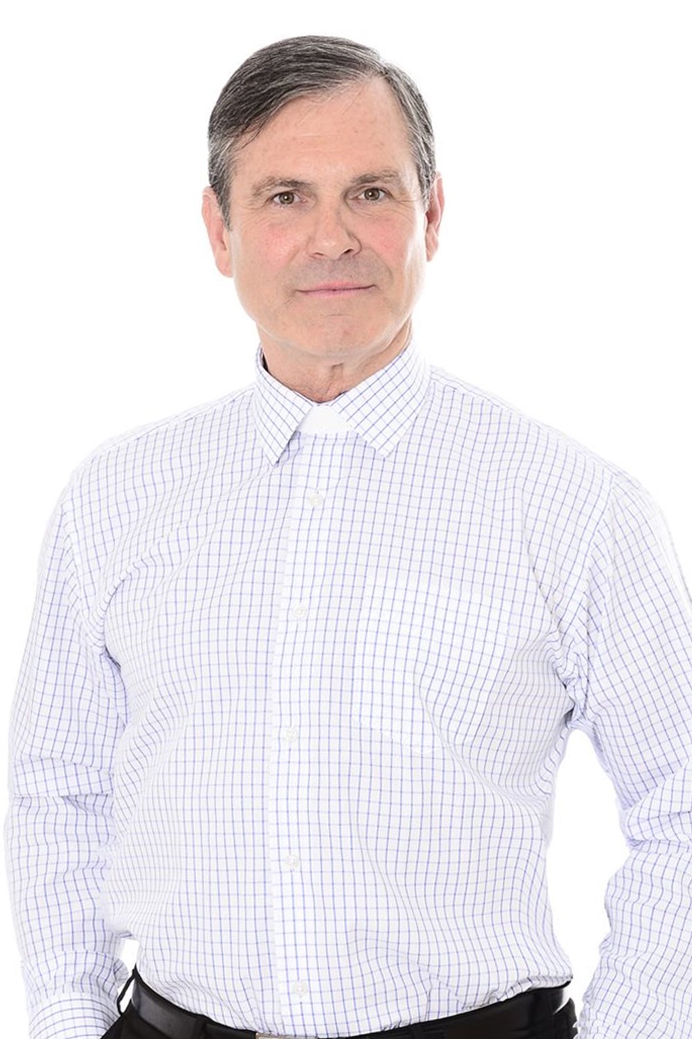 Blue Grid Check Clerical Clip-in Shirt