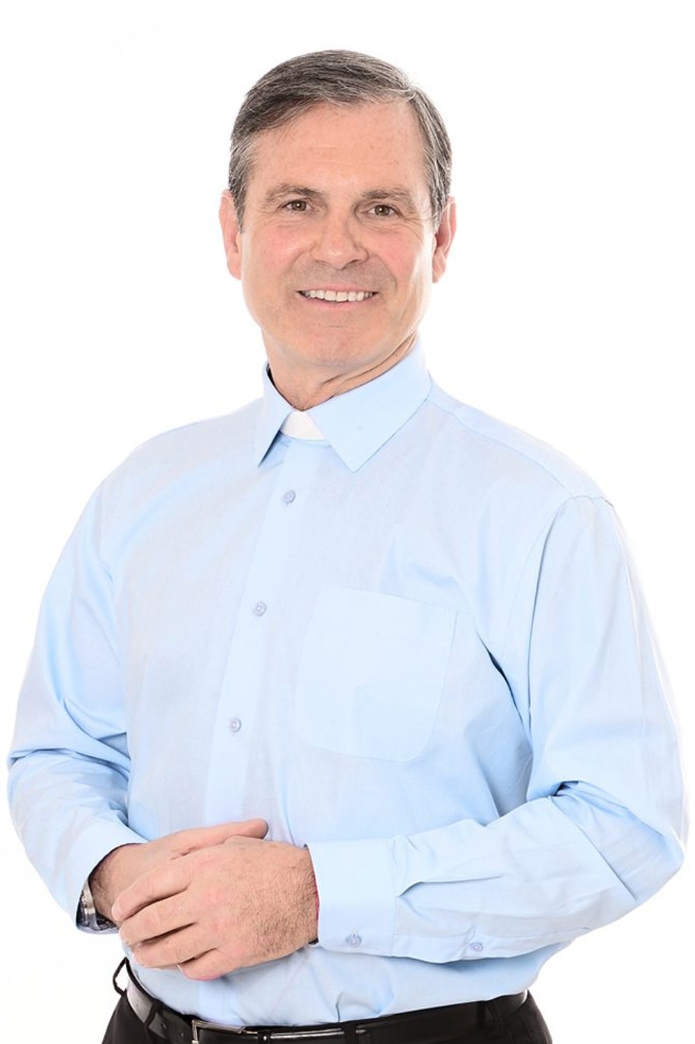 Light Blue Clerical Clip-in Shirt