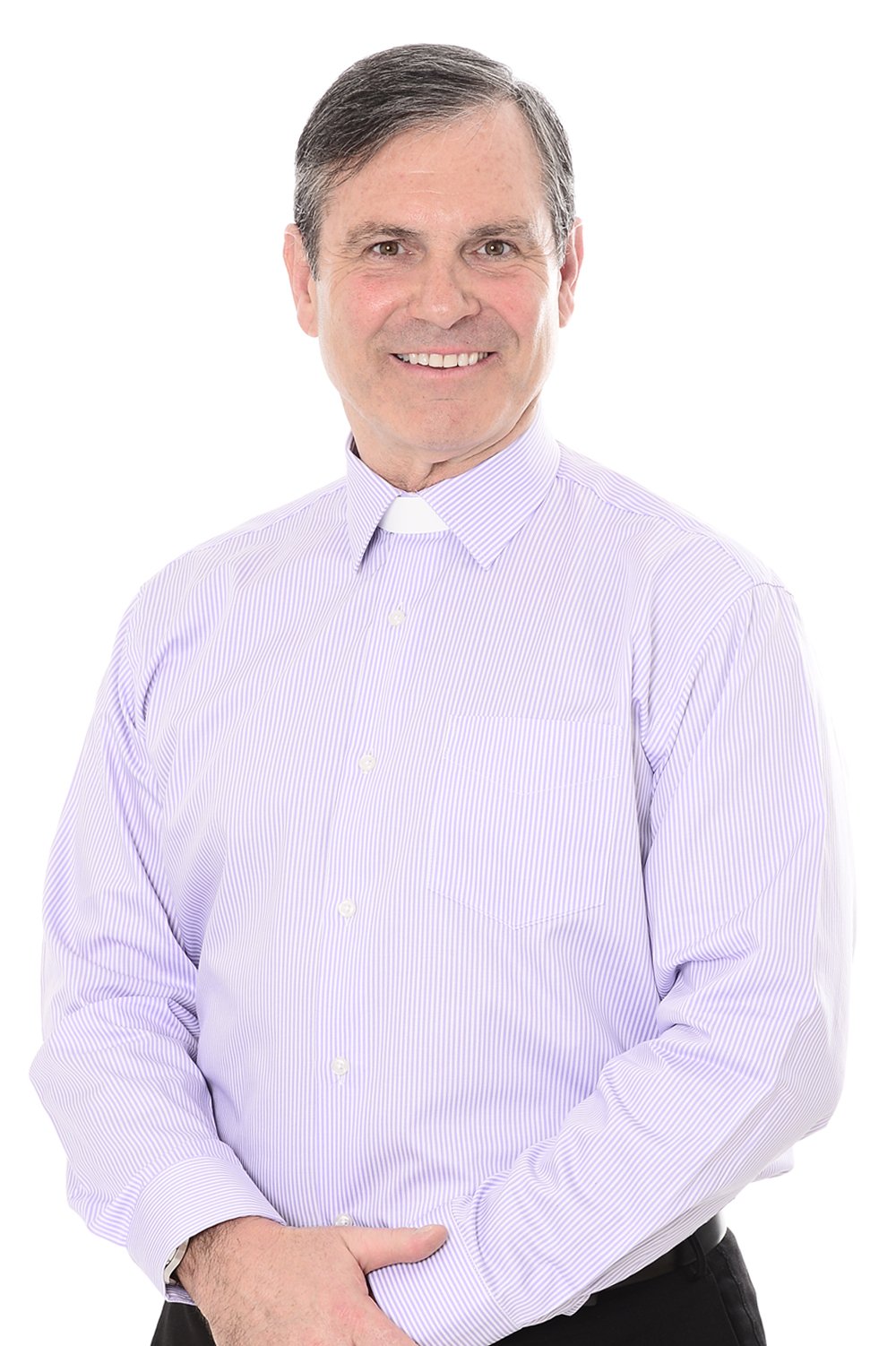 Lilac Bengal Stripe Clerical Clip-in Shirt