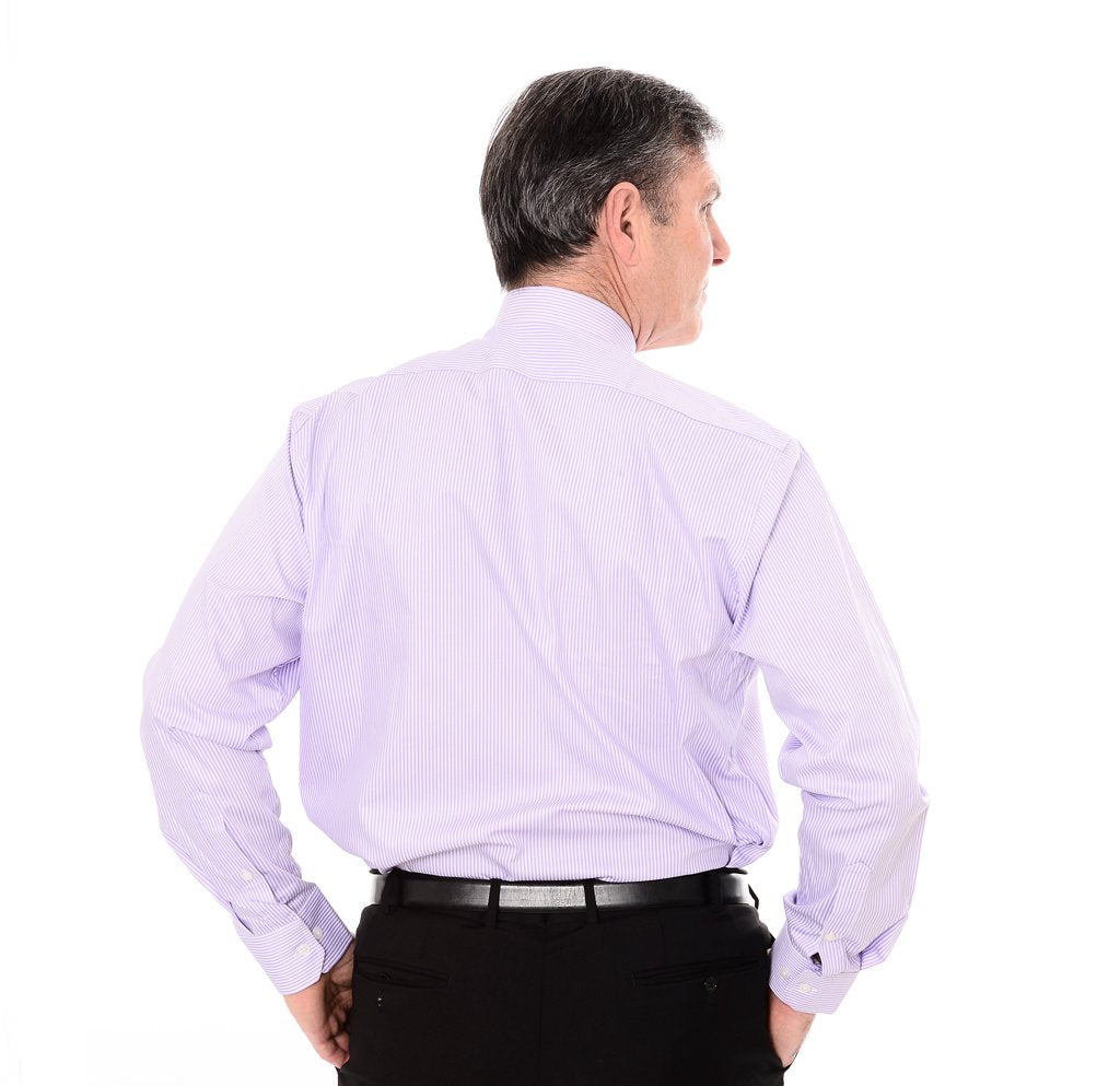 Lilac Bengal Stripe Clerical Clip-in Shirt