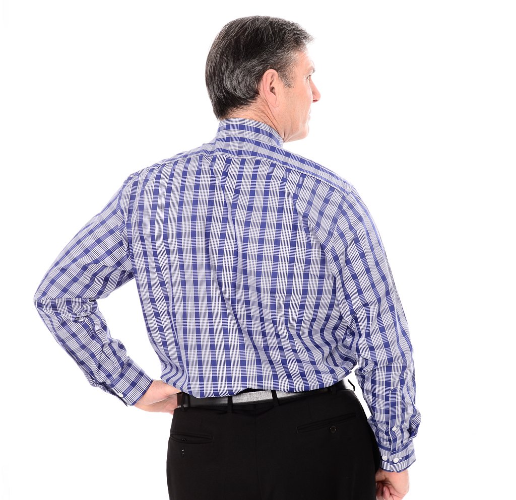 Navy Check Clerical Clip-in Shirt