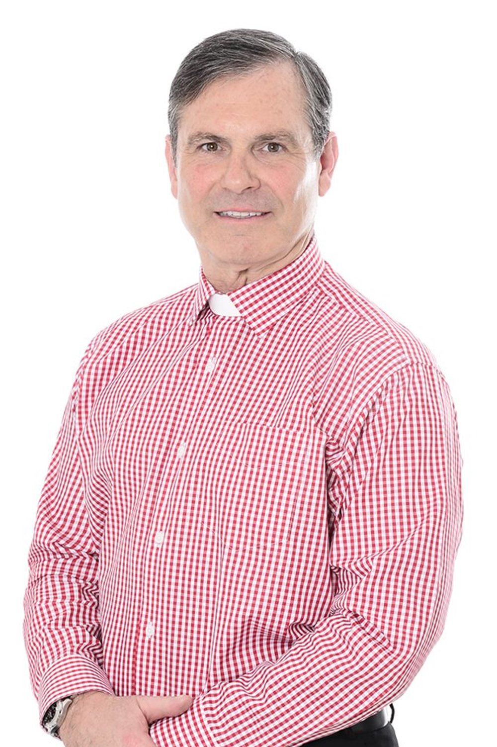 Red Gingham Check Clerical Clip-in Shirt