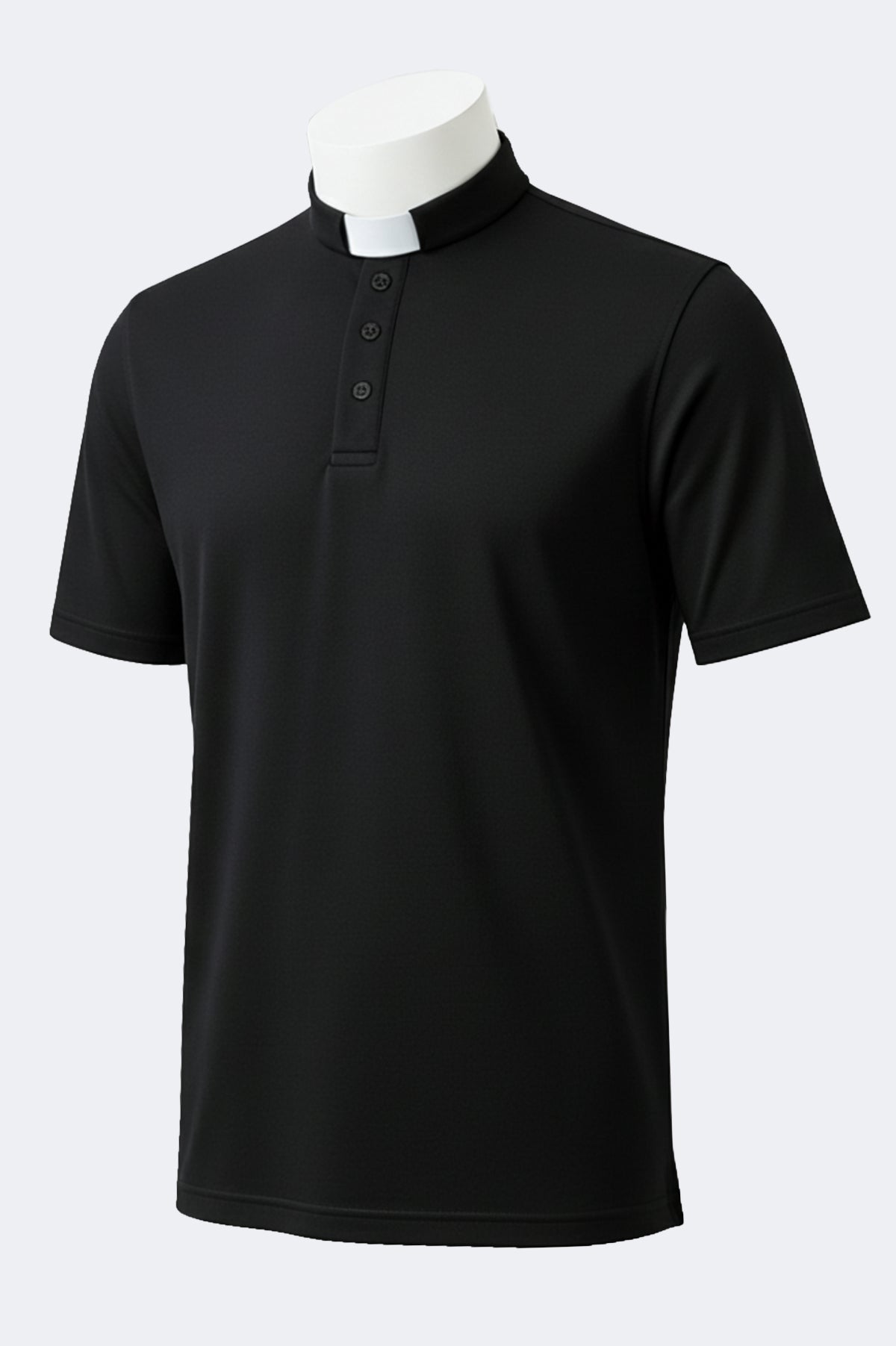 Short Sleeved Clerical Polo Shirt - Dual Collar