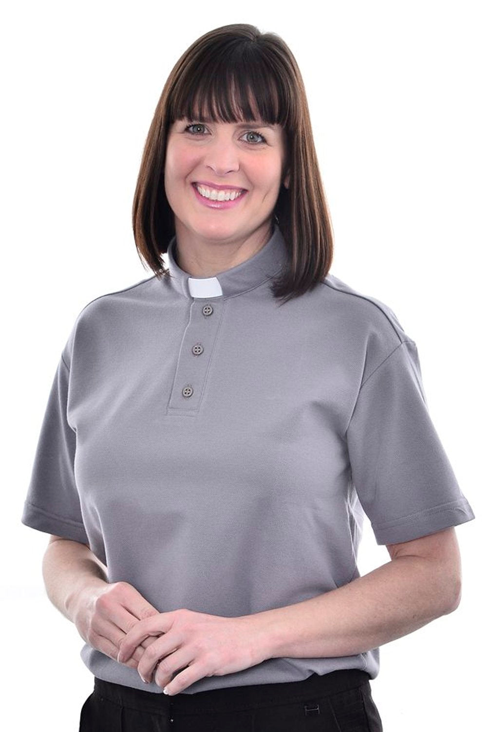 Womens Clerical Polo Shirt - Grey