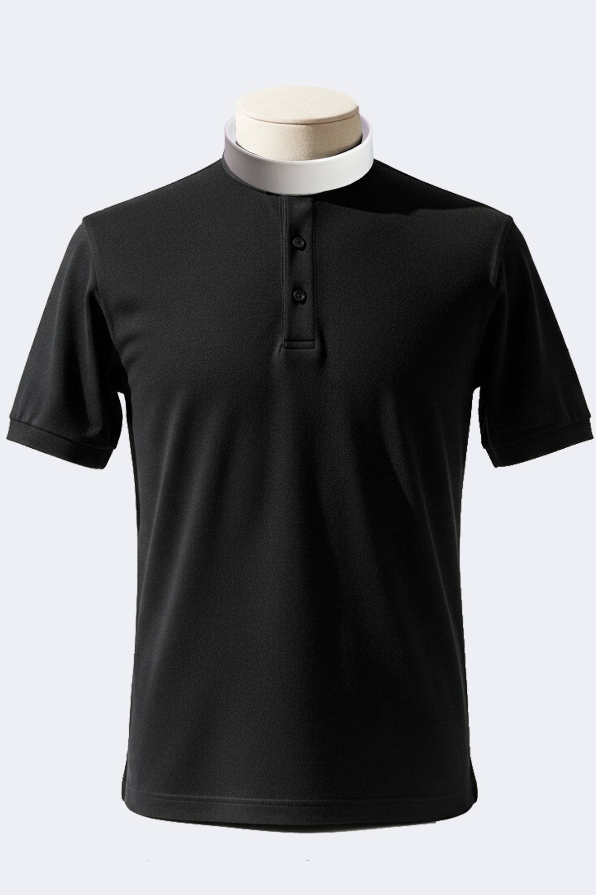 Short Sleeved Clerical Polo Shirt - Dual Collar
