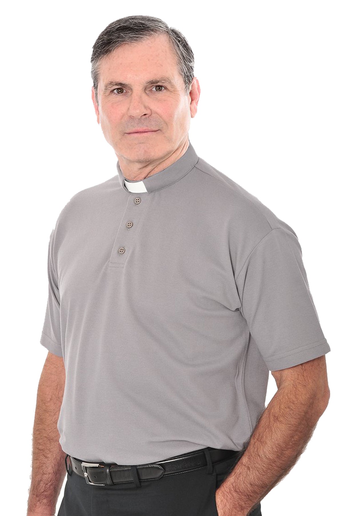Mens Clerical Polo Shirt - Grey
